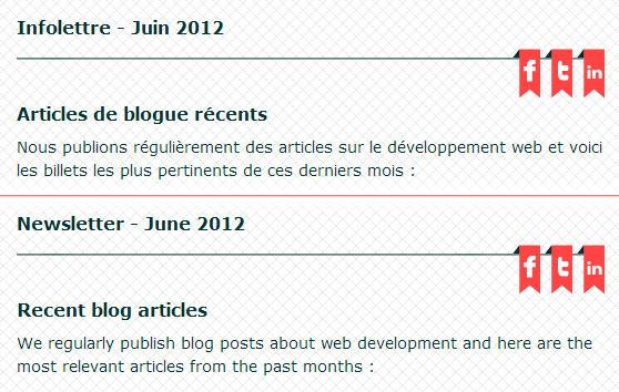 Bilingual Symetris newsletter